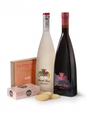 Wijnkist met Puech-Haut Argali Rosé & Rouge| Royal Dutch Smoked salmon & Les Petits Sablés