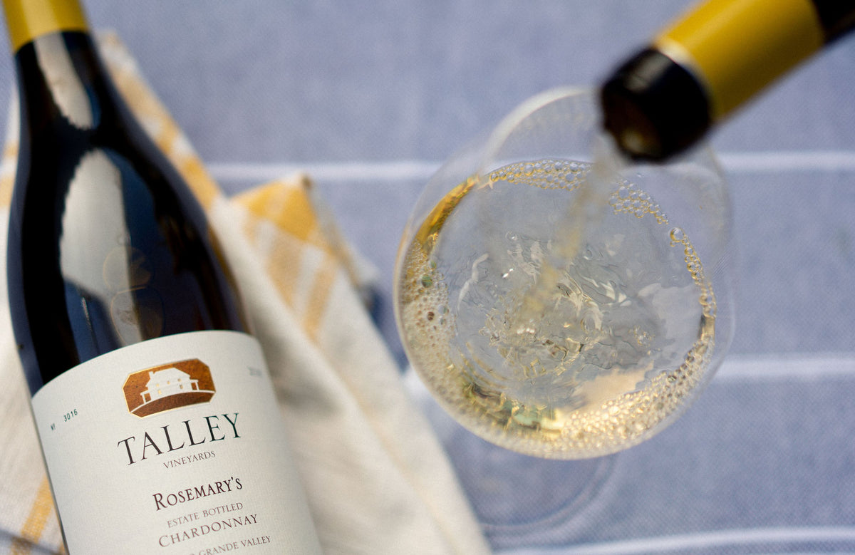 Talley Chardonnay geserveerd