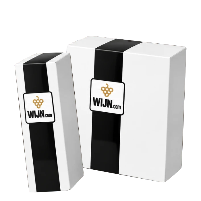 Ingepakte houten geschenkkisten van Wijn.com