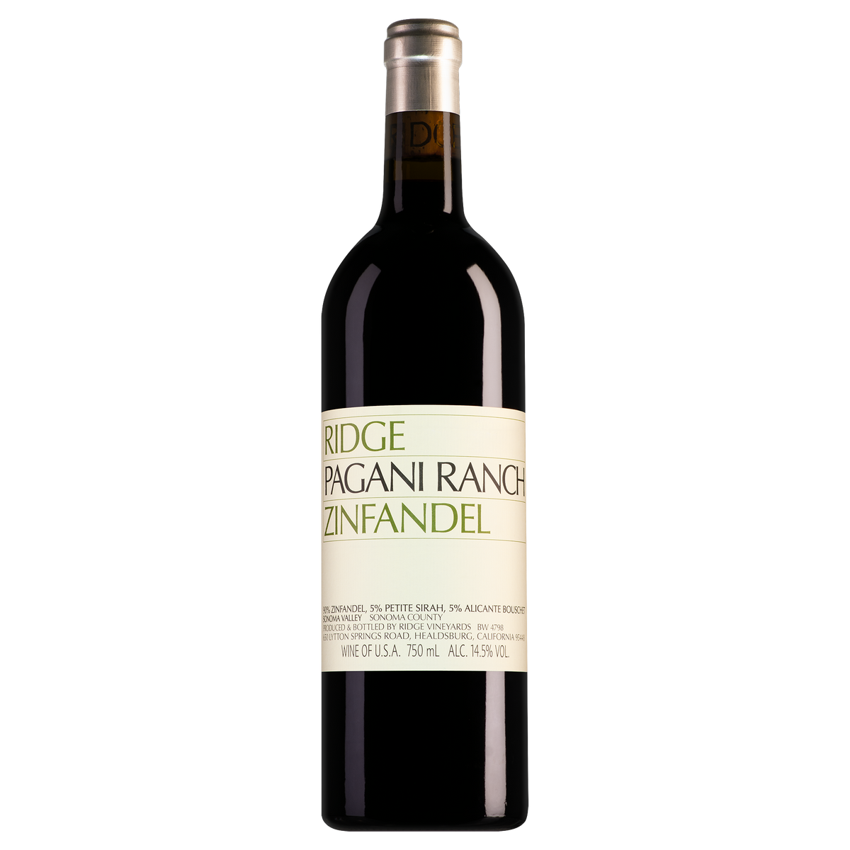 Ridge Sonoma Valley Pagani Ranch Zinfandel