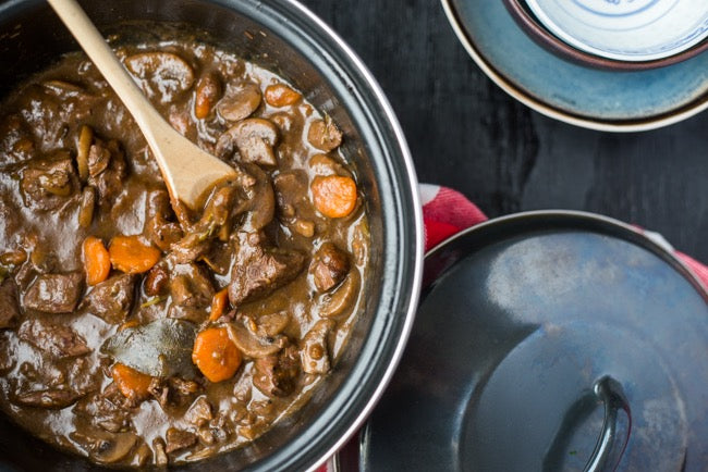 Stoofpot met rode wijn