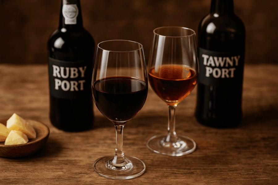 Ruby en Tawny port naast elkaar