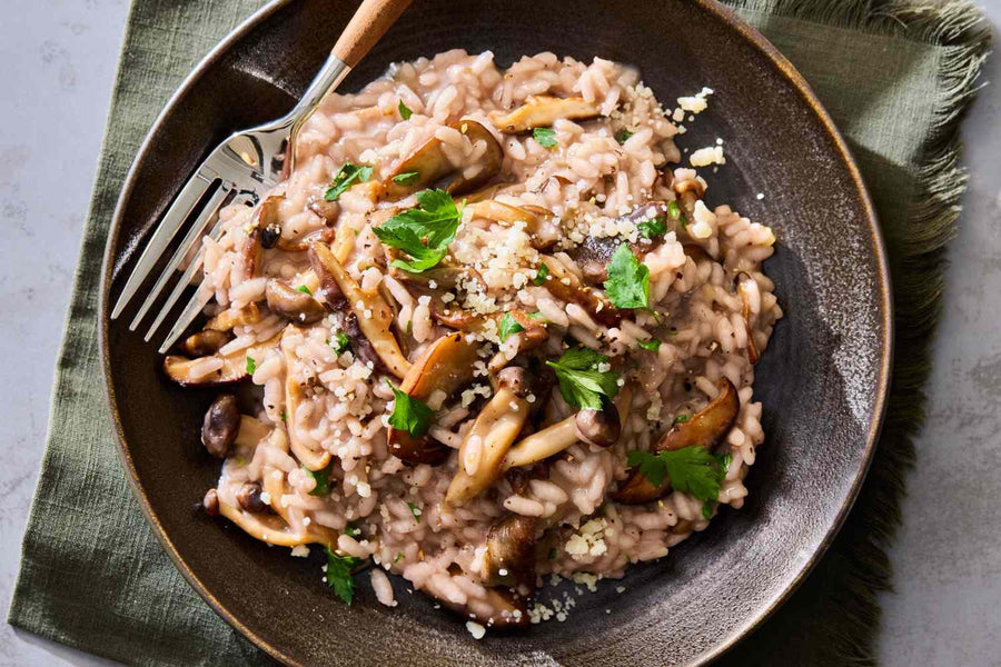 Risotto met wijn aan tafel