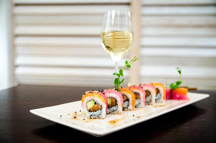 Witte wijn bij sushi