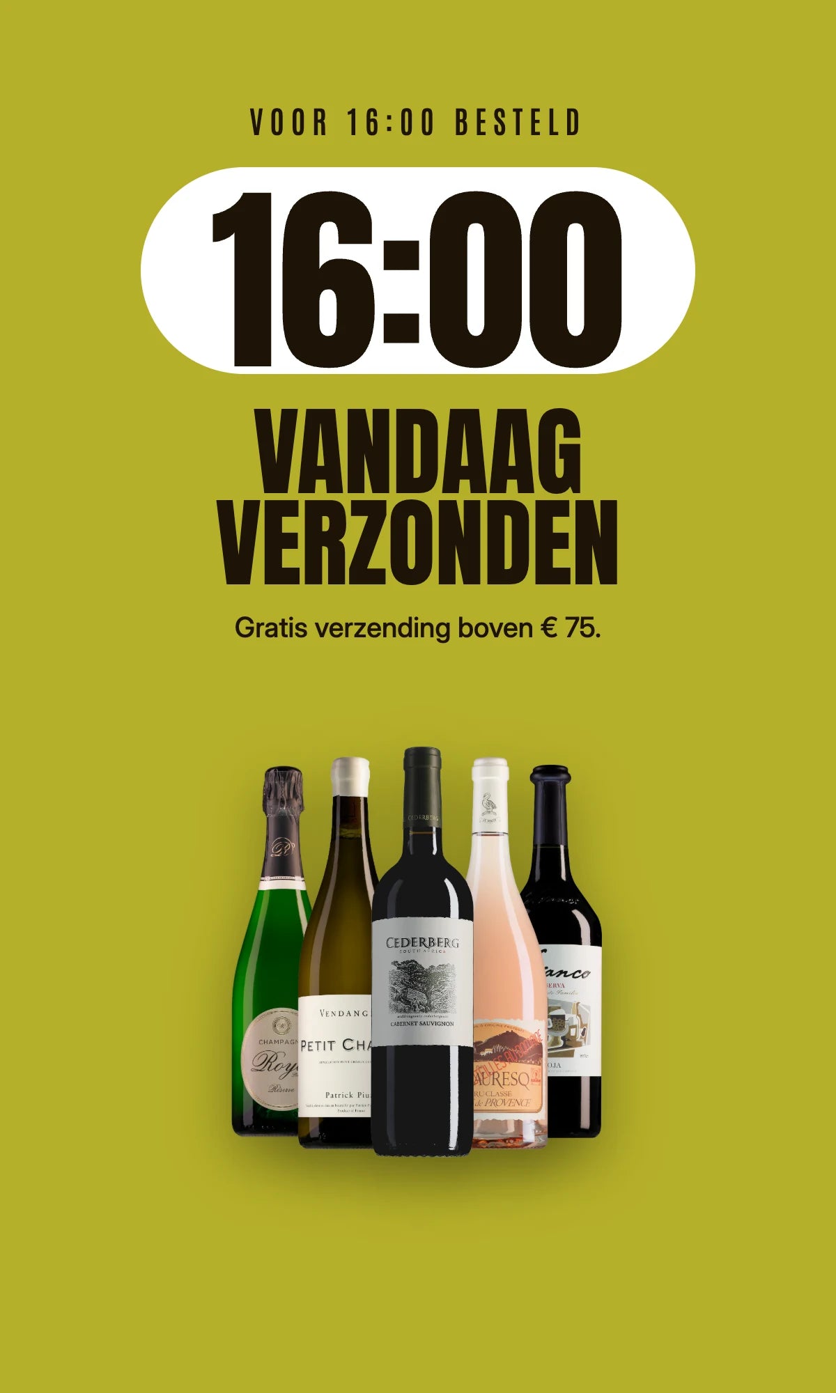 Voor 16:00 besteld, vandaag verzonden